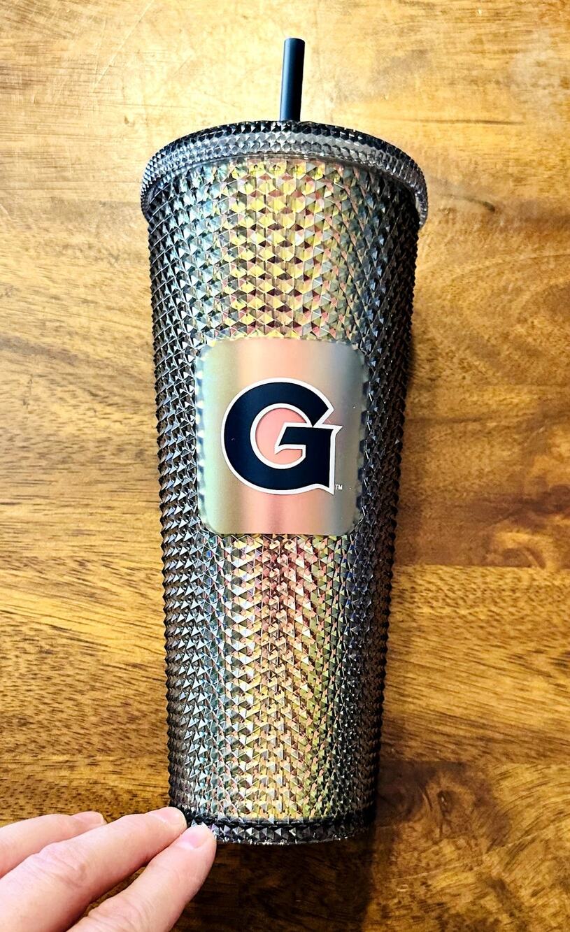 Starbucks Georgetown Studded Tumbler 24oz Silver Iridescent Washington DC Cup